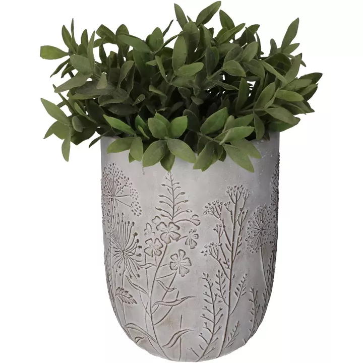 Κασπώ ArteLibre Λουλούδι Γκρι Τσιμέντο 18.5x18.5x25cm