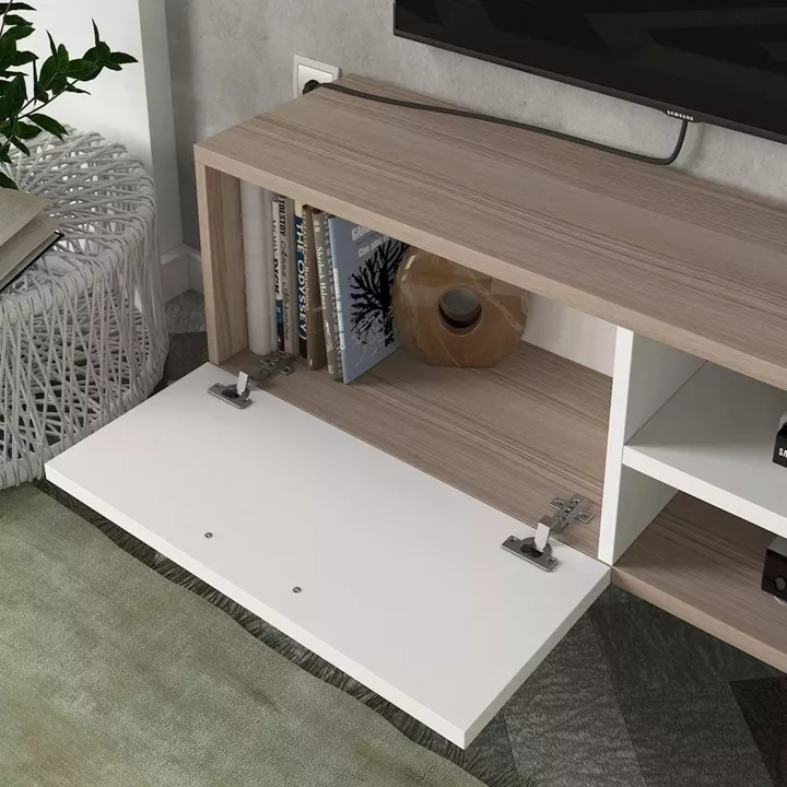 Σύνθετο Τηλεόρασης ArteLibre KEROS Λευκό/Cordoba Μοριοσανίδα/Μελαμίνη 150x30x132cm