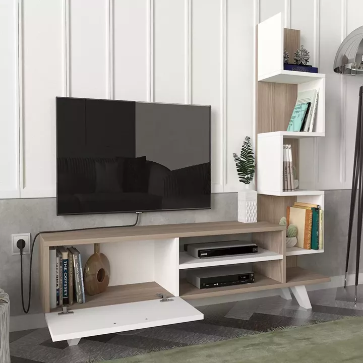 Σύνθετο Τηλεόρασης ArteLibre KEROS Λευκό/Cordoba Μοριοσανίδα/Μελαμίνη 150x30x132cm