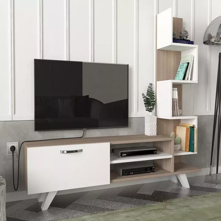 Σύνθετο Τηλεόρασης ArteLibre KEROS Λευκό/Cordoba Μοριοσανίδα/Μελαμίνη 150x30x132cm