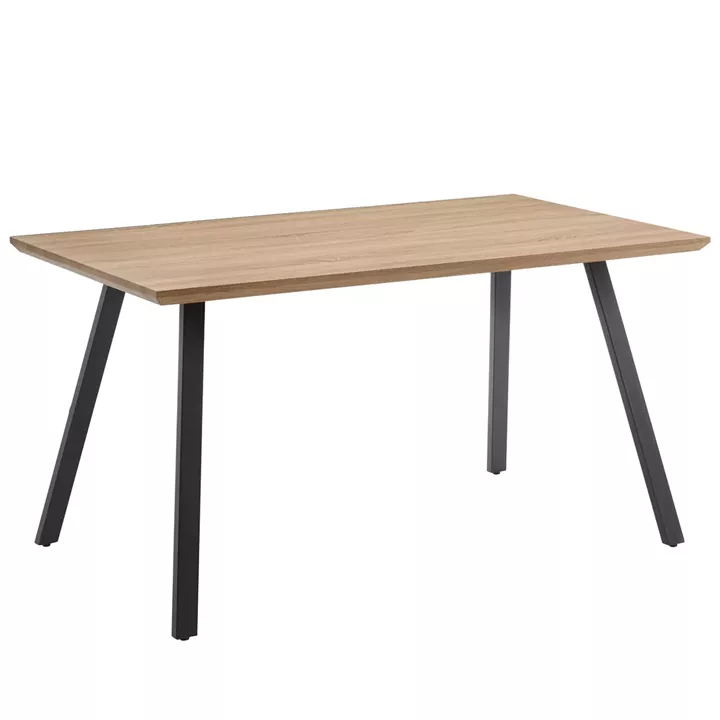 Τραπέζι Τραπεζαρίας ArteLibre ADONIS Sonoma/Μαύρο Μέταλλο/Μοριοσανίδα 140x80x76cm