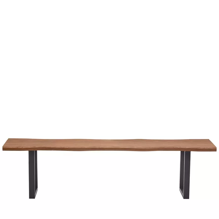 Παγκάκι Τραπεζαρίας ArteLibre AEMON Σκούρο Ακακία/Μαύρο Μέταλλο/MDF 180x40x47cm