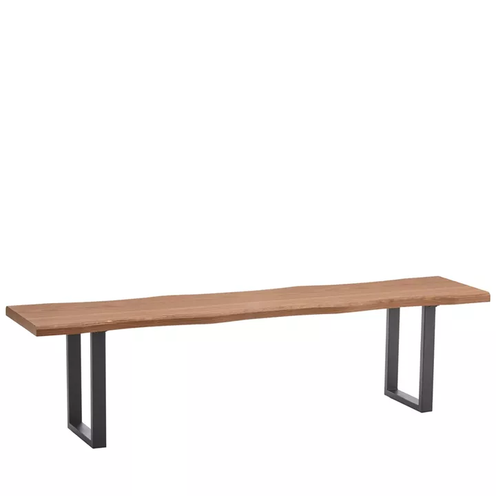 Παγκάκι Τραπεζαρίας ArteLibre AEMON Σκούρο Ακακία/Μαύρο Μέταλλο/MDF 180x40x47cm
