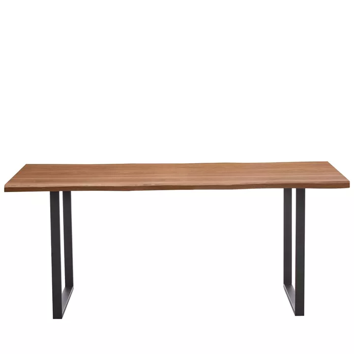 Τραπέζι Τραπεζαρίας ArteLibre AEMON Σκούρο Ακακία/Μαύρο Μέταλλο/Μοριοσανίδα 180x90x75cm