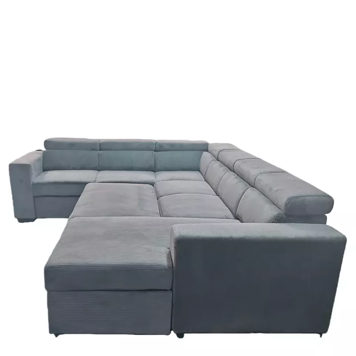 Καναπές Γωνιακός ArteLibre AVELON Γκρι Σκούρο Ύφασμα/Ξύλο 249x312x82cm