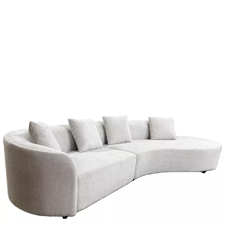 Καναπές MONTARO ArteLibre Γκρι Ανοιχτό Ύφασμα 140x105x65cm/206x124x68cm