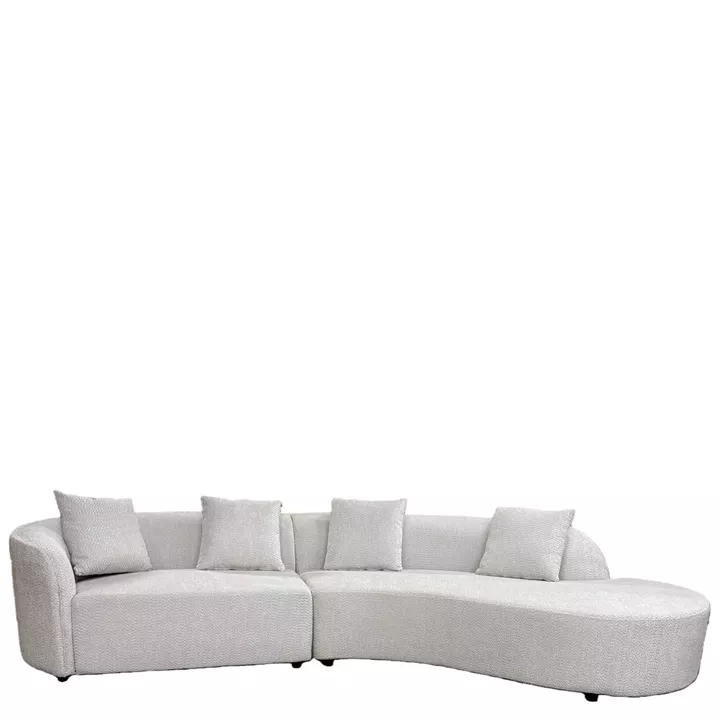 Καναπές MONTARO ArteLibre Γκρι Ανοιχτό Ύφασμα 140x105x65cm/206x124x68cm