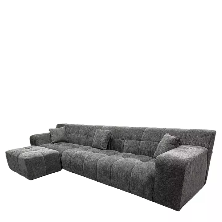 Καναπές Γωνιακός ArteLibre ORVELLA Γκρι Ύφασμα 363x194x80cm