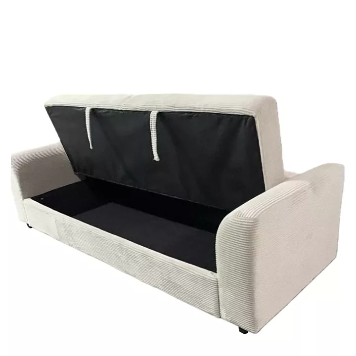 Καναπές Κρεβάτι ArteLibre VALMERO Μπεζ Ύφασμα/Ξύλο 216x85x85cm