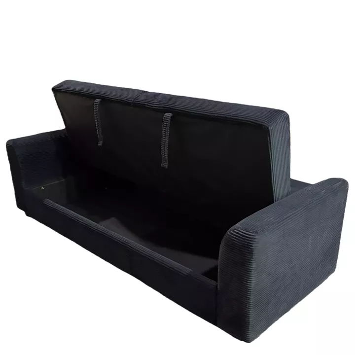 Καναπές Κρεβάτι ArteLibre VALMERO Μαύρο Ύφασμα/Ξύλο 216x85x85cm