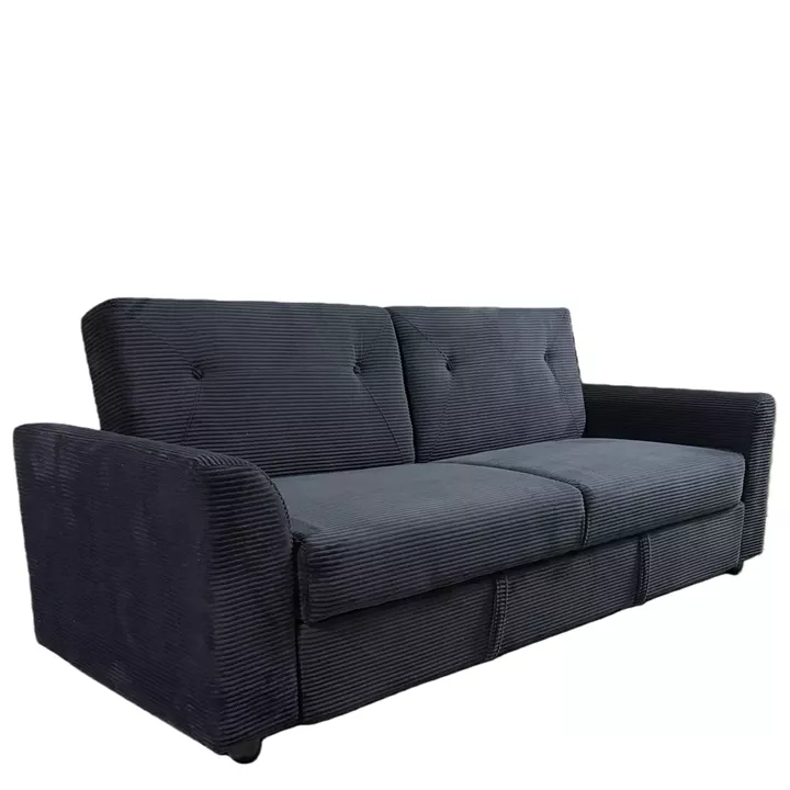 Καναπές Κρεβάτι ArteLibre VALMERO Μαύρο Ύφασμα/Ξύλο 216x85x85cm