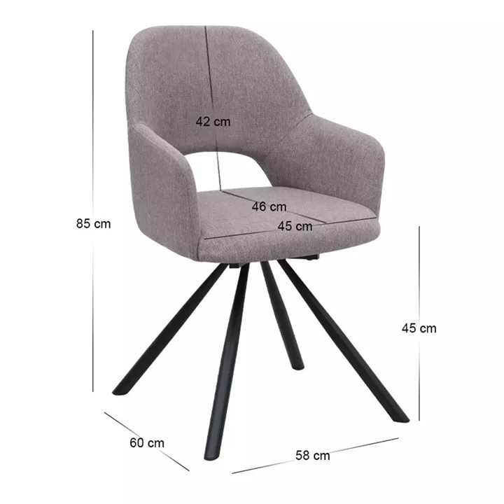 Σετ τραπεζαρία 5τμχ Rubes - Gabriel Megapap χρώμα γκρι σκυροδέματος - ανοιχτό μπεζ Ø100x78εκ.