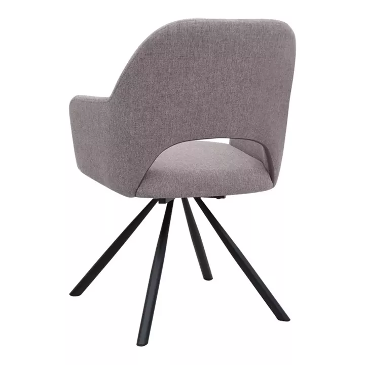 Σετ τραπεζαρία 5τμχ Rubes - Gabriel Megapap χρώμα γκρι σκυροδέματος - ανοιχτό μπεζ Ø100x78εκ.