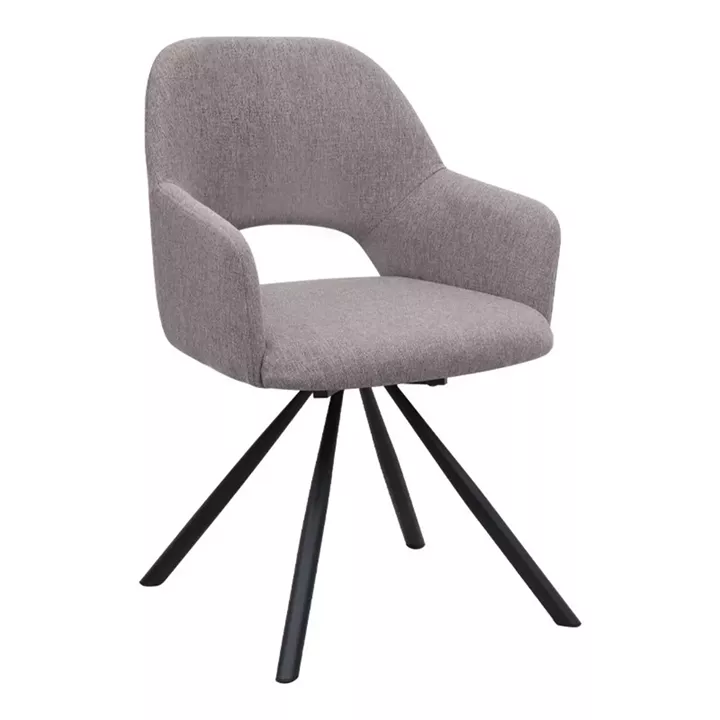 Σετ τραπεζαρία 5τμχ Rubes - Gabriel Megapap χρώμα γκρι σκυροδέματος - ανοιχτό μπεζ Ø100x78εκ.