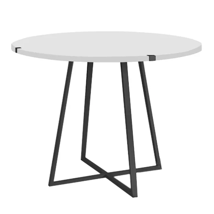 Σετ τραπεζαρία 5τμχ Rubes - Christy Megapap χρώμα λευκό - λαδί Ø100x78εκ.