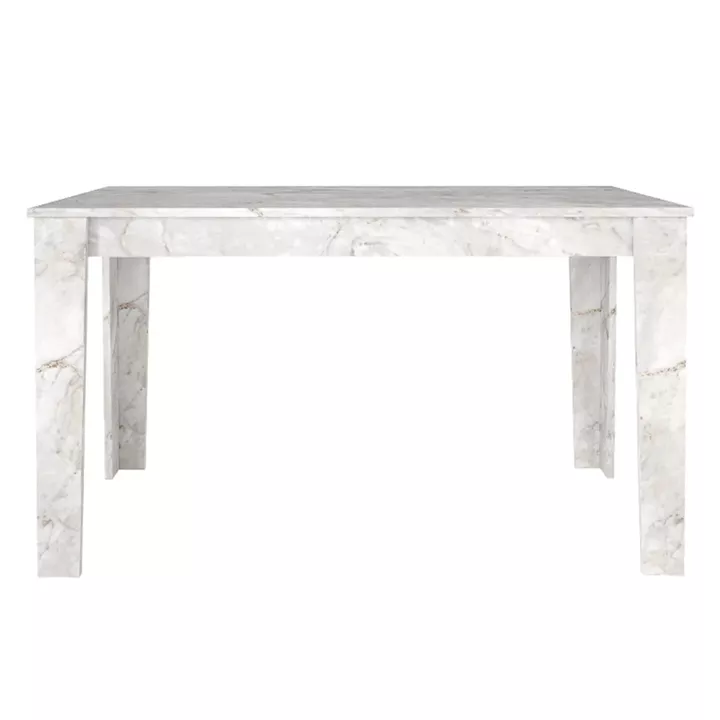 Τραπέζι Darlen Megapap χρώμα λευκό εφέ μαρμάρου 125x72x74εκ.