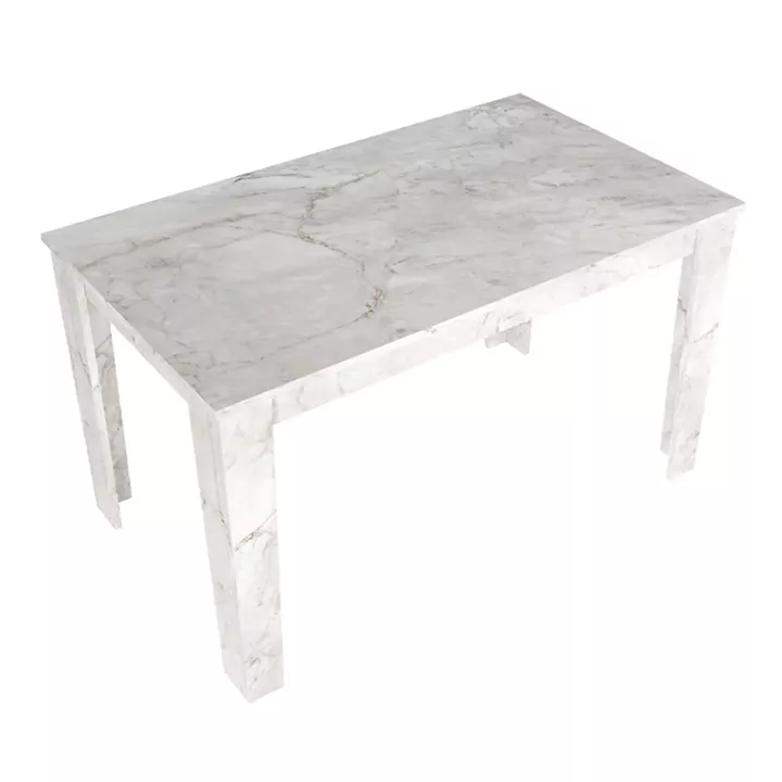 Τραπέζι Darlen Megapap χρώμα λευκό εφέ μαρμάρου 125x72x74εκ.