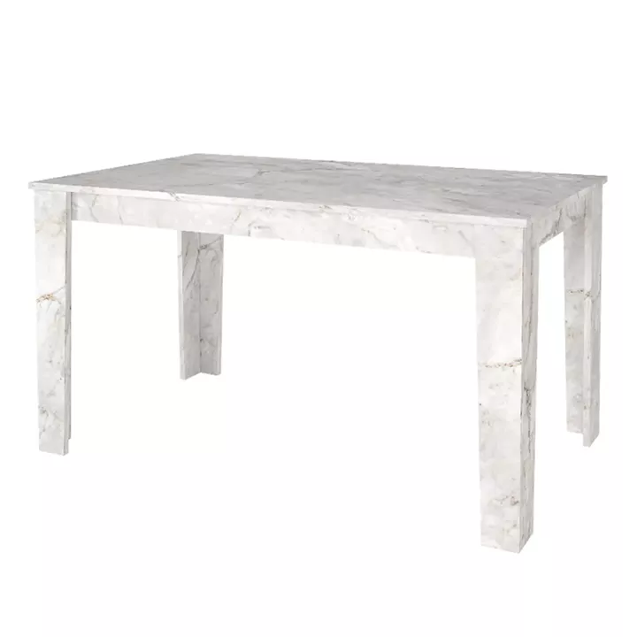 Τραπέζι Darlen Megapap χρώμα λευκό εφέ μαρμάρου 125x72x74εκ.