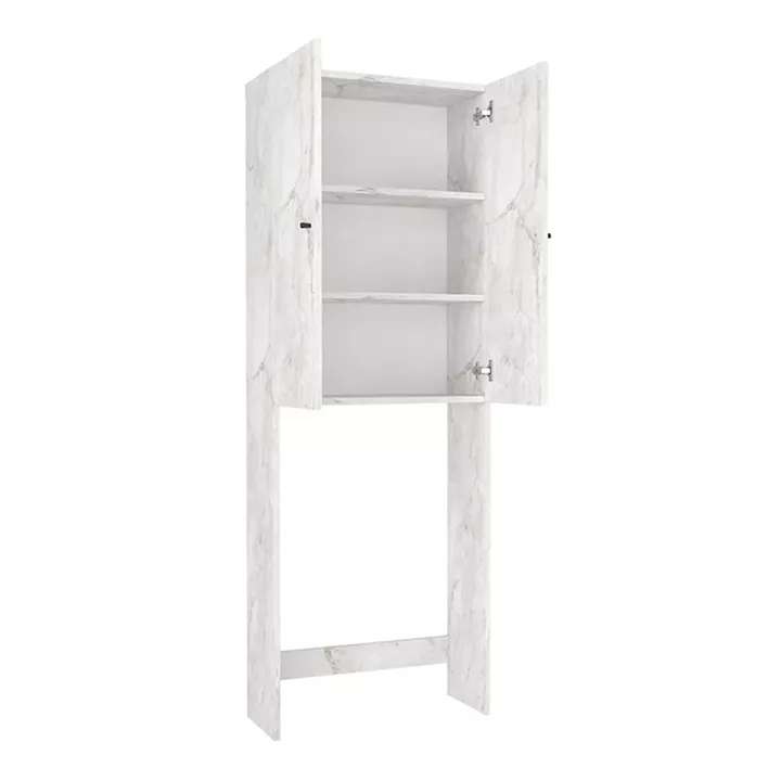 Έπιπλο πλυντηρίου Romme Megapap χρώμα λευκό εφέ μαρμάρου 65x27,1x180εκ.