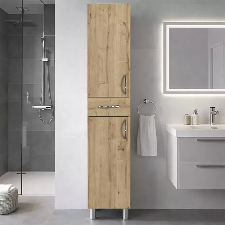 Ντουλάπι κουζίνας - μπάνιου Selina Megapap χρώμα sapphire oak 35x31x179εκ.