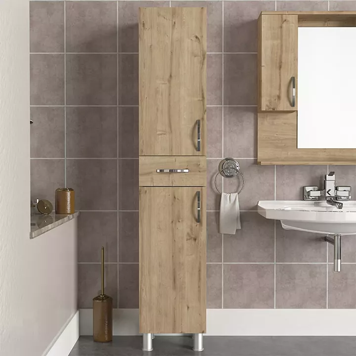 Ντουλάπι κουζίνας - μπάνιου Selina Megapap χρώμα sapphire oak 35x31x179εκ.