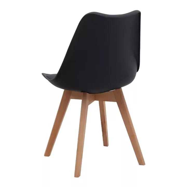 Σετ τραπεζαρία 5τμχ Allos - Viva Megapap χρώμα sapphire oak - μαύρο/φυσικό πόδι 75x75x77εκ.