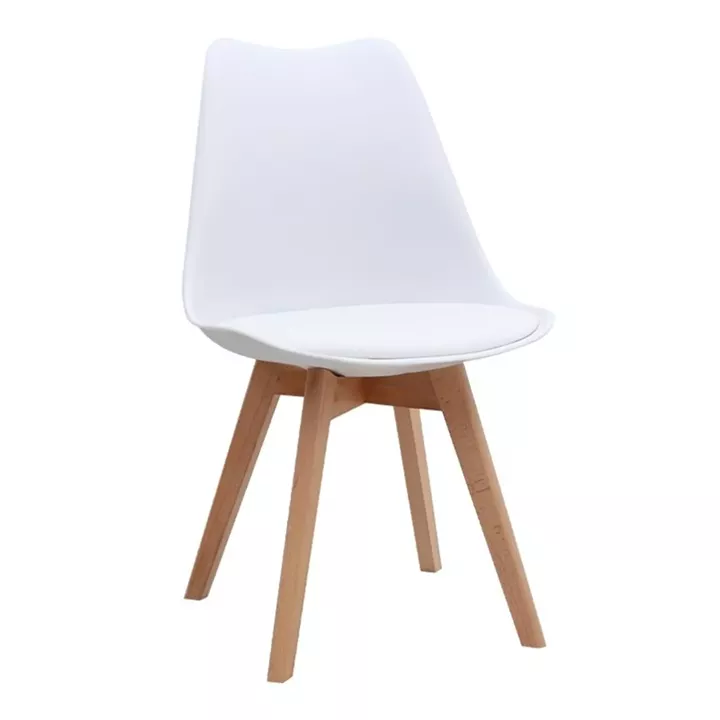 Σετ τραπεζαρία 5τμχ Allos - Viva Megapap χρώμα sapphire oak - λευκό/φυσικό πόδι 75x75x77εκ.