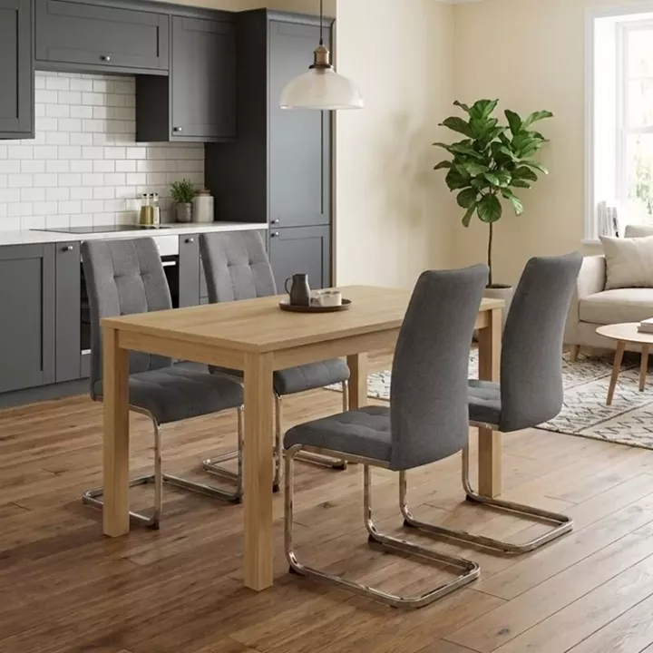 Σετ τραπεζαρία 5τμχ Darlen - Laura Megapap χρώμα sapphire oak - γκρι 125x72x74εκ.