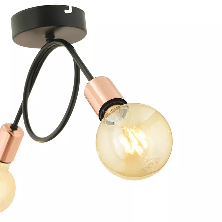 Φωτιστικό Κρεμαστό ArteLibre ZEYR Δίφωτο Μαύρο/Μπρονζέ Μέταλλο 45x30cm