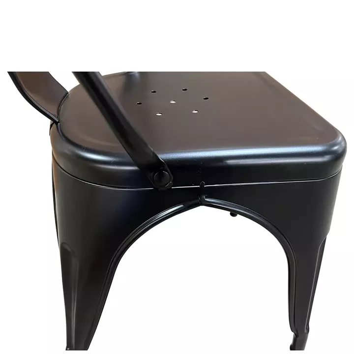 Καρέκλα ArteLibre Βιομηχανικού Τύπου Vintage TOLIKO Μαύρο Ματ Μέταλλο 44x49x84cm