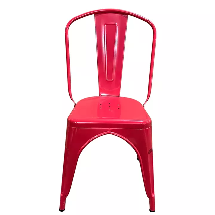 Καρέκλα ArteLibre Βιομηχανικού Τύπου Vintage TOLIKO Κόκκινο Μέταλλο 44x49x84cm