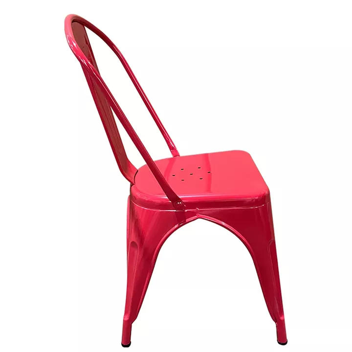 Καρέκλα ArteLibre Βιομηχανικού Τύπου Vintage TOLIKO Κόκκινο Μέταλλο 44x49x84cm