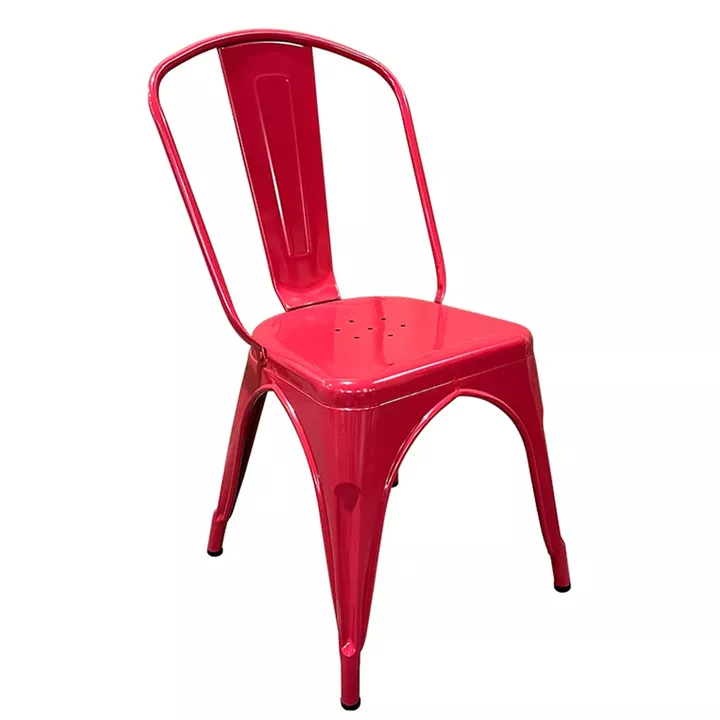 Καρέκλα ArteLibre Βιομηχανικού Τύπου Vintage TOLIKO Κόκκινο Μέταλλο 44x49x84cm