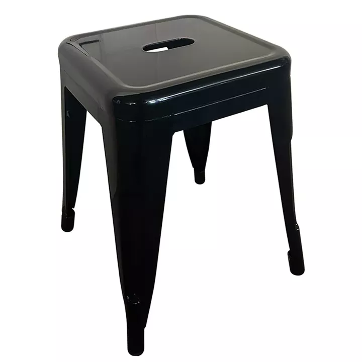 Σκαμπό ArteLibre Βιομηχανικού Τύπου Vintage VELINO Μαύρο Μέταλλο 38x38x45cm