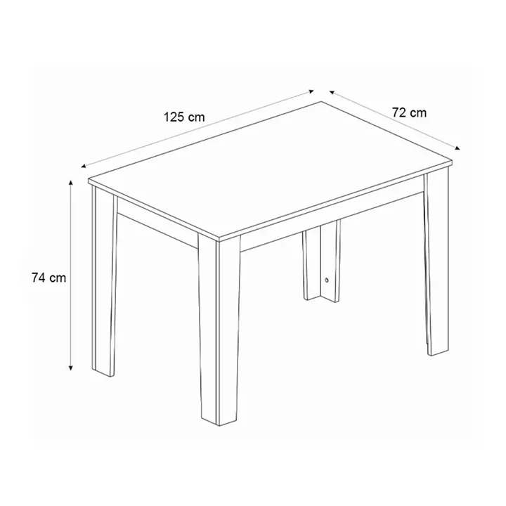 Σετ τραπεζαρία 5τμχ Darlen - Nova Megapap χρώμα λευκό 125x72x74εκ.