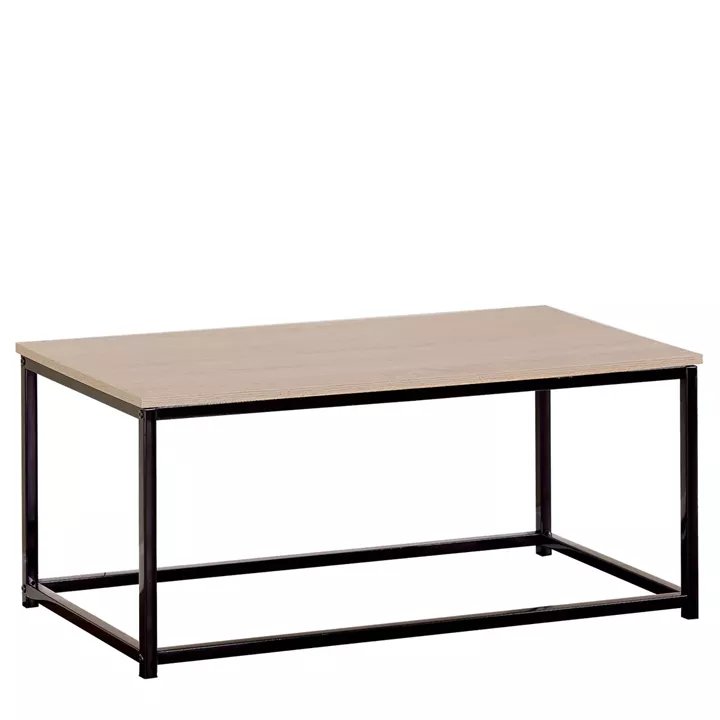 Τραπεζάκι Σαλονιού ArteLibre QUENLEY Δρυς/Μαύρο Μοριοσανίδα/Μέταλλο 90x48x40cm