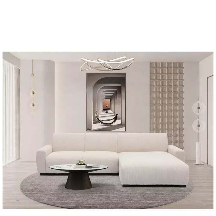 Καναπές Γωνιακός Αναστρέψιμος ArteLibre TRIANA Μπεζ Ύφασμα 287x161x71cm