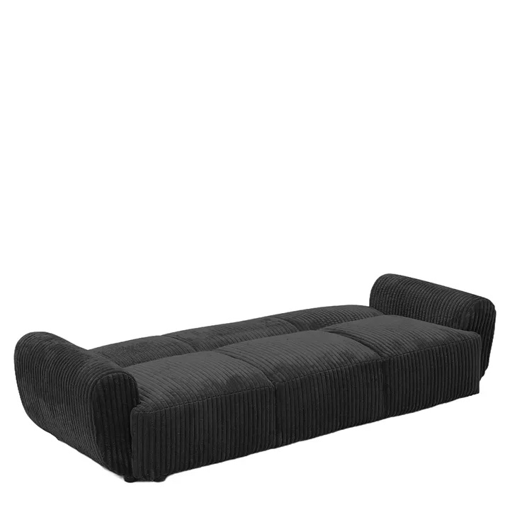 Καναπές Κρεβάτι Τριθέσιος ArteLibre SCULPTA Μαύρο Ύφασμα 234x88x75cm