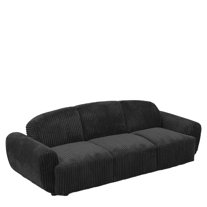 Καναπές Κρεβάτι Τριθέσιος ArteLibre SCULPTA Μαύρο Ύφασμα 234x88x75cm