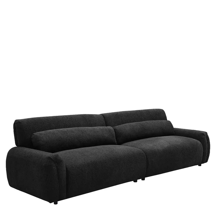 Καναπές Τετραθέσιος ArteLibre VORTICA Μαύρο Ύφασμα 280x85x78cm