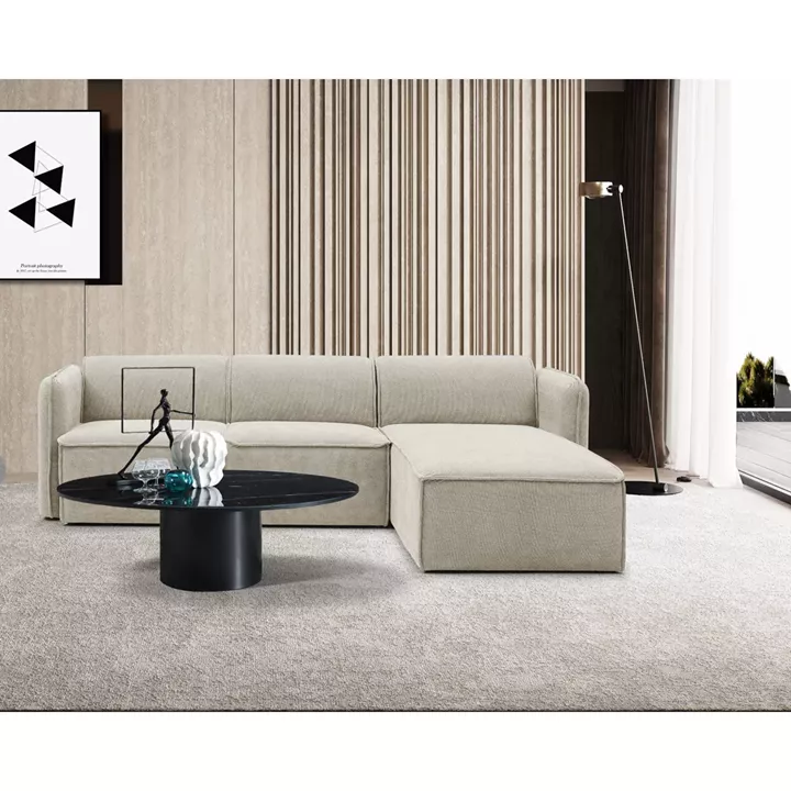 Καναπές Γωνιακός Αναστρέψιμος ArteLibre MAFFEI Μπεζ Ύφασμα 268x163x76cm