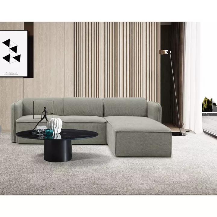 Καναπές Γωνιακός Αναστρέψιμος ArteLibre MAFFEI Γκρι Ύφασμα 268x163x76cm