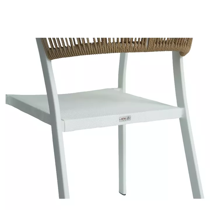 Πολυθρόνα Κήπου ArteLibre FIJI Λευκό/Φυσικό Αλουμίνιο/Rattan 56x60x78cm