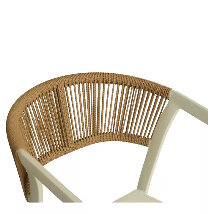 Πολυθρόνα Κήπου ArteLibre FIJI Λευκό/Φυσικό Αλουμίνιο/Rattan 56x60x78cm