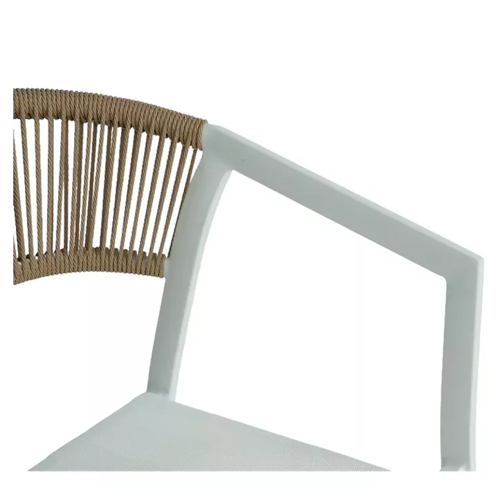Πολυθρόνα Κήπου ArteLibre FIJI Λευκό/Φυσικό Αλουμίνιο/Rattan 56x60x78cm