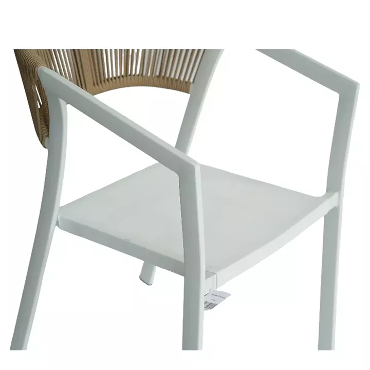 Πολυθρόνα Κήπου ArteLibre FIJI Λευκό/Φυσικό Αλουμίνιο/Rattan 56x60x78cm