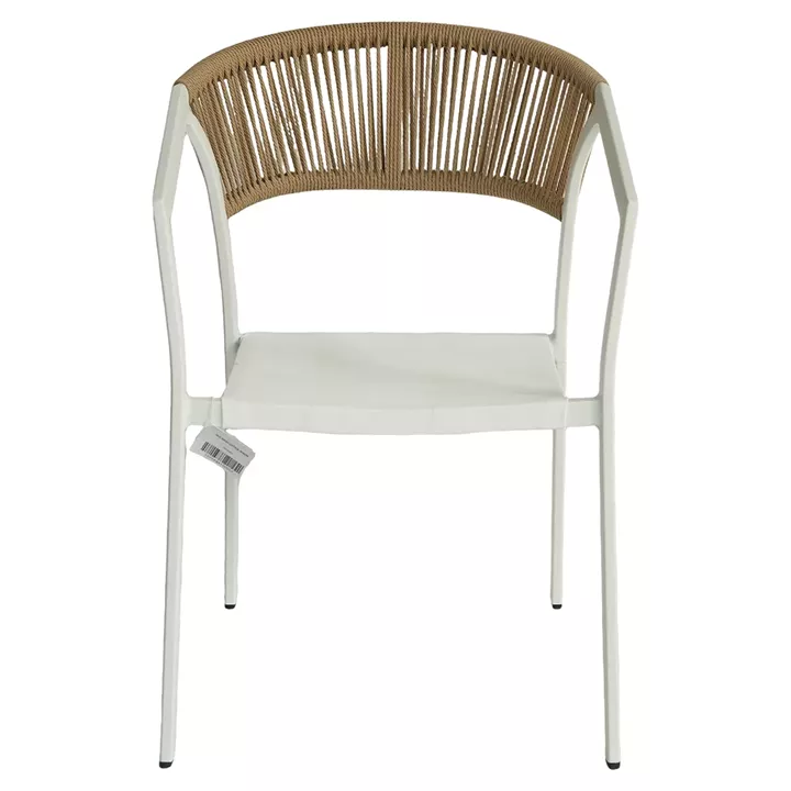 Πολυθρόνα Κήπου ArteLibre FIJI Λευκό/Φυσικό Αλουμίνιο/Rattan 56x60x78cm