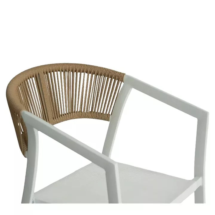 Πολυθρόνα Κήπου ArteLibre FIJI Λευκό/Φυσικό Αλουμίνιο/Rattan 56x60x78cm