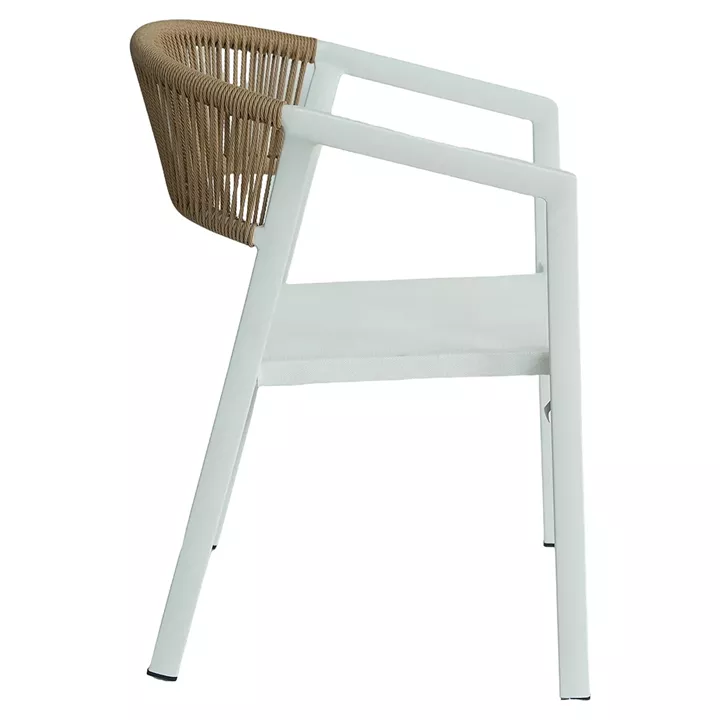 Πολυθρόνα Κήπου ArteLibre FIJI Λευκό/Φυσικό Αλουμίνιο/Rattan 56x60x78cm