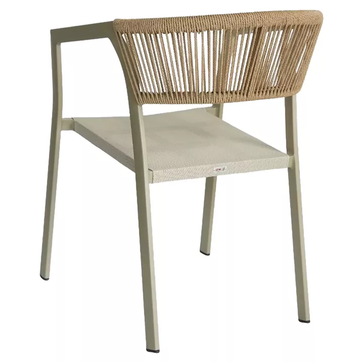 Πολυθρόνα Κήπου ArteLibre FIJI Μπεζ/Φυσικό Αλουμίνιο/Rattan 56x60x78cm